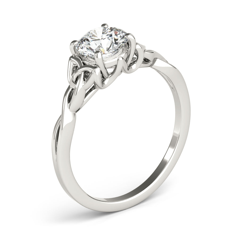 Celtic Love Knot Round Diamond Solitaire Engagement Ring-VIRABYANI